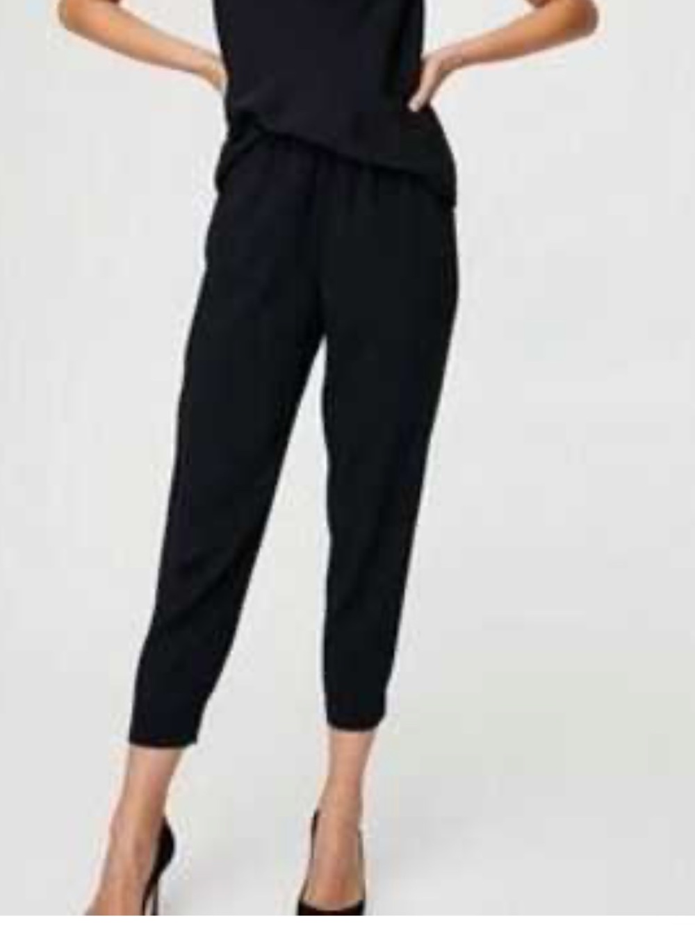 Aritzia Babaton Dexter Black High Rise Relaxed Tapered Jogger Pants large